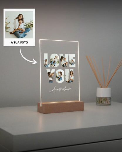 Lámpara "LOVE YOU" c/ 7 Fotografías