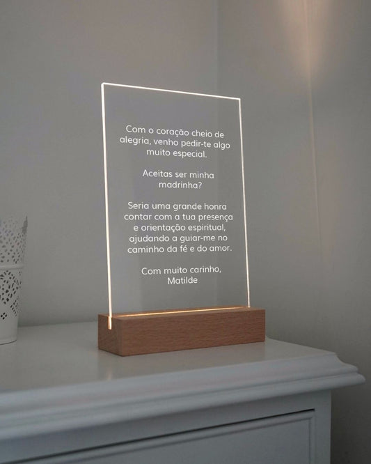 Lámpara c/ Texto Personalizado