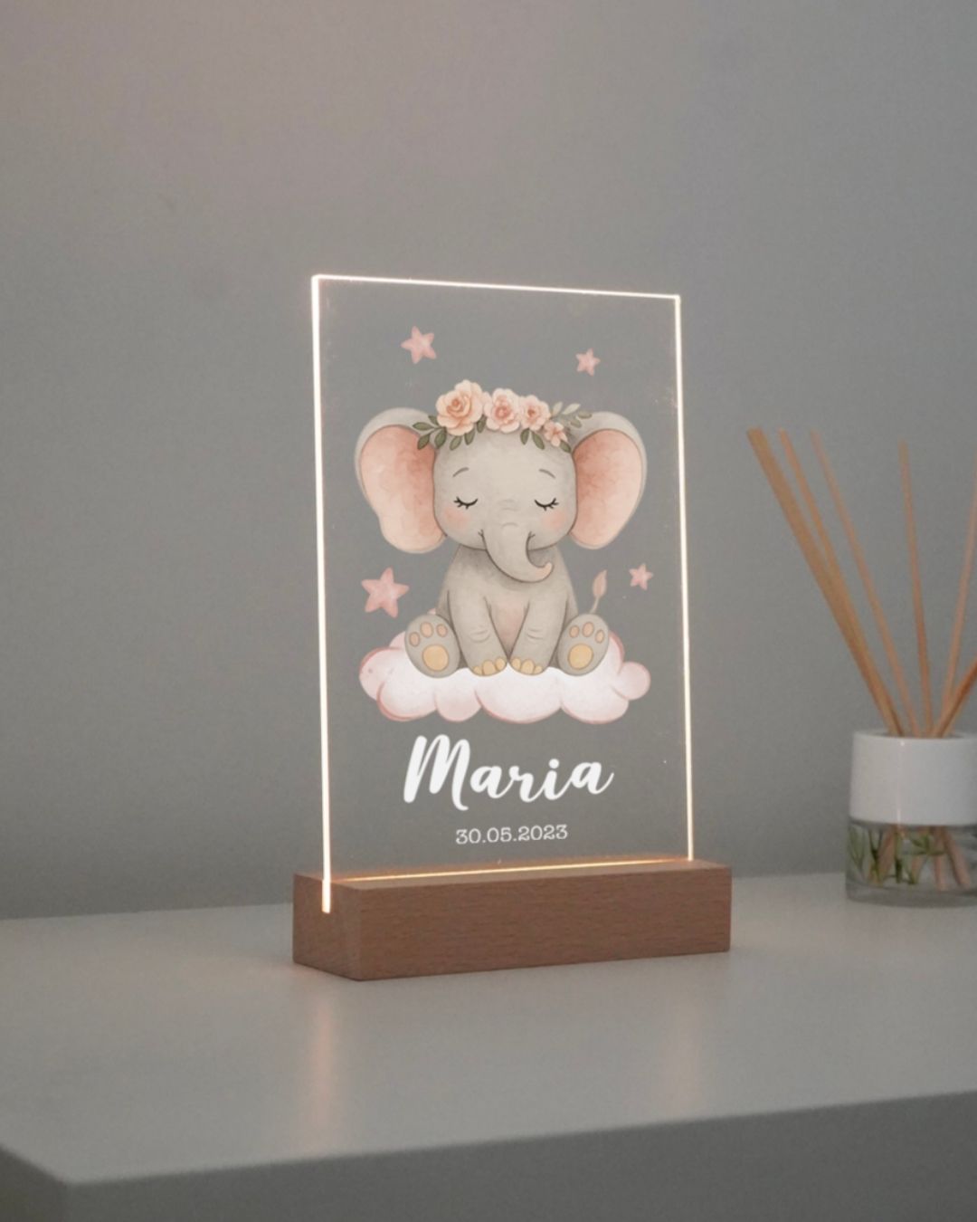 Lámpara Luz de Presencia c/ Nombre & Elefante