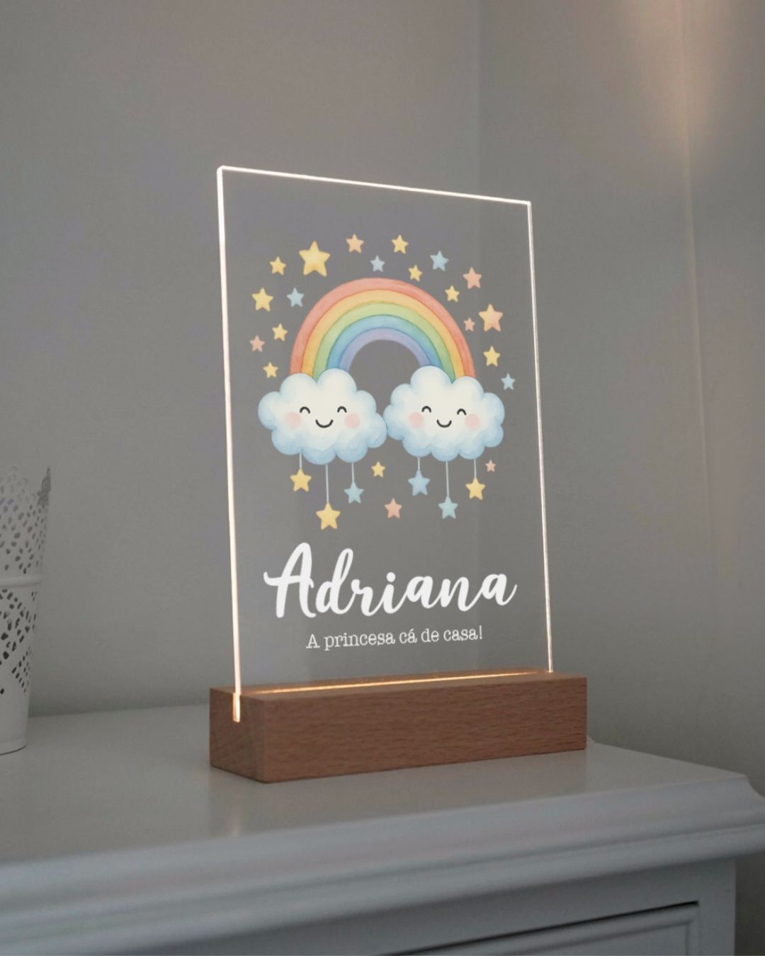 Lámpara Luz de Presencia c/ Nombre & Arcoíris