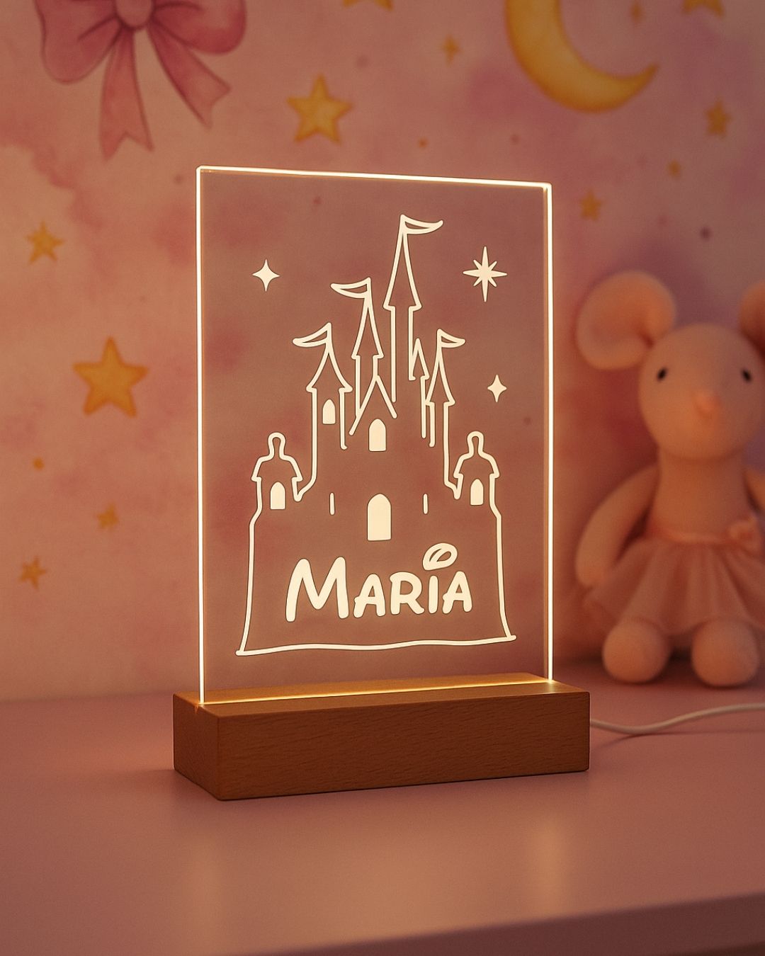 Custom Lamp w/ Disney Castle & Name