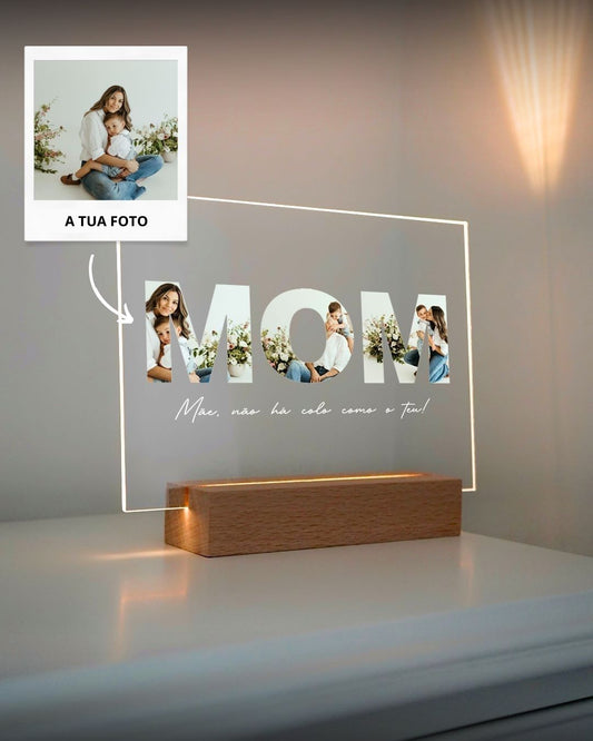 Lámpara "MAMÁ" c/ 3 Fotografías - Día de la Madre