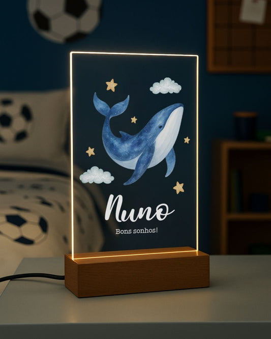 Custom Lamp w/ Name & Whale