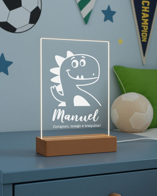 Custom Lamp w/ Name & Dinosaur