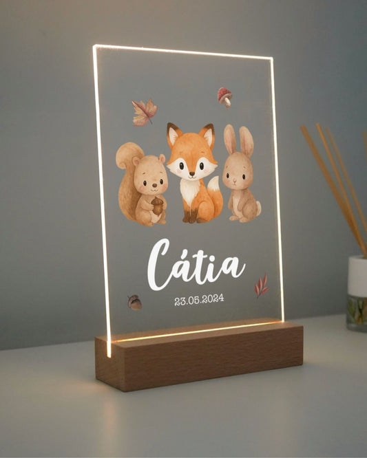 Custom Lamp w/ Name & Autumn