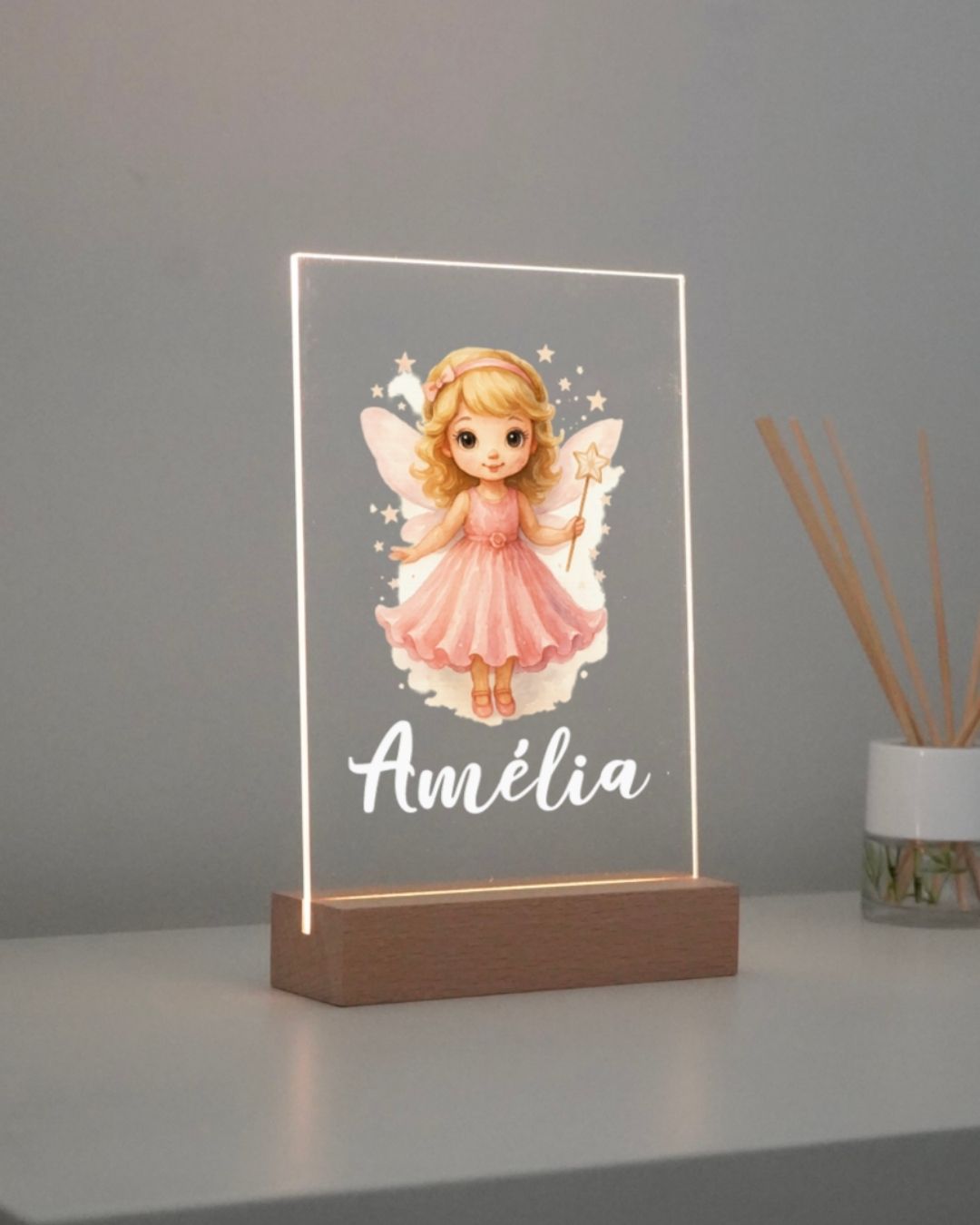 Lámpara Luz de Presencia Hada & Nombre Personalizado