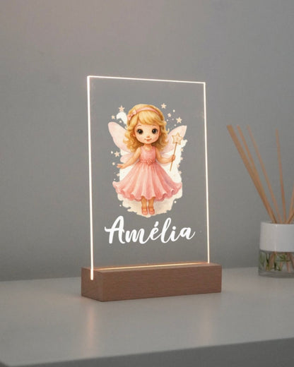 Lámpara Luz de Presencia Hada & Nombre Personalizado