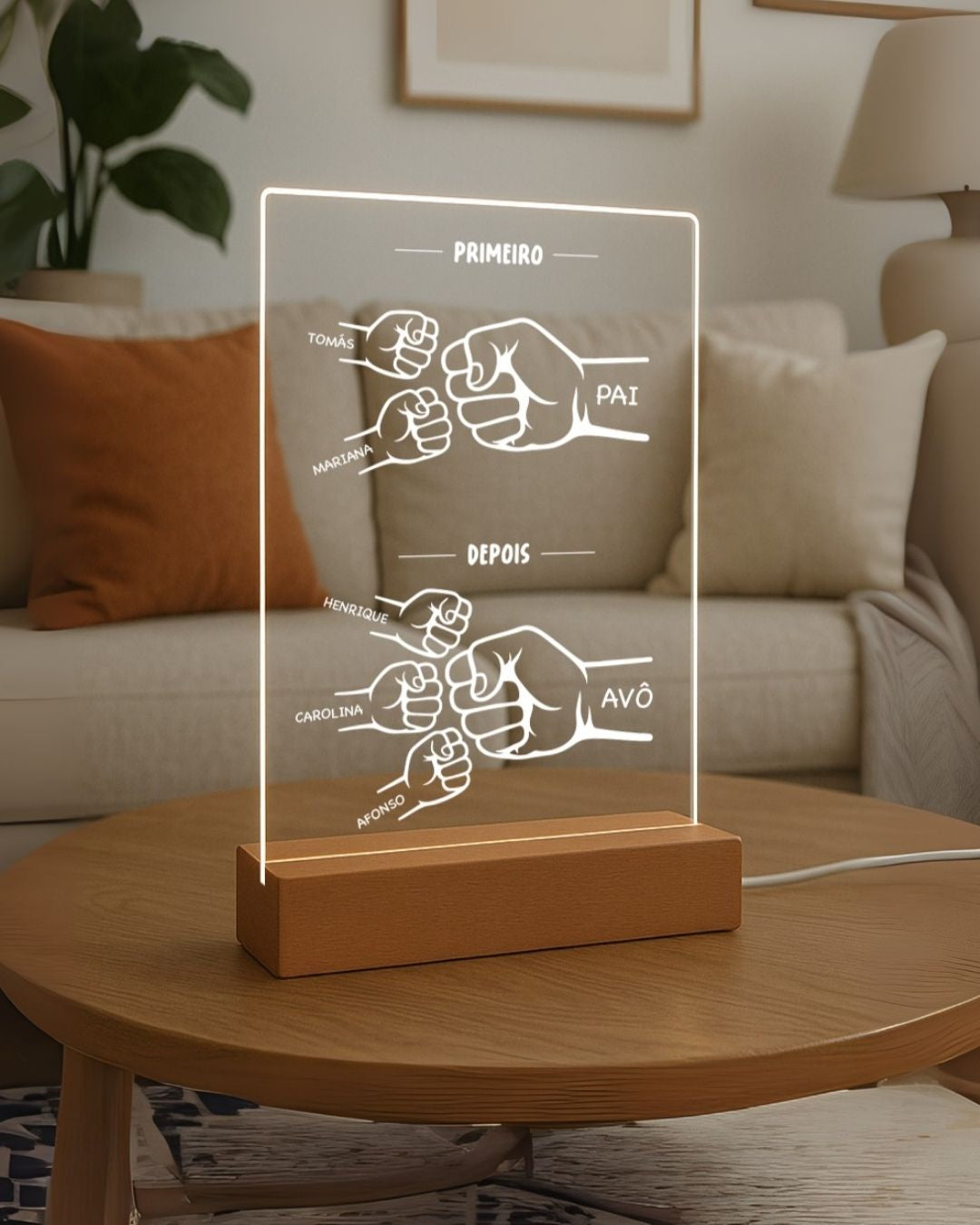 Lámpara Familia "Antes y Después" - Padre y Abuelo