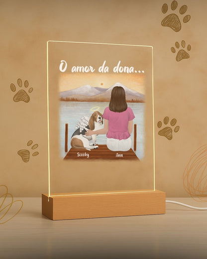 Custom Memorial Lamp - Dog & Owner