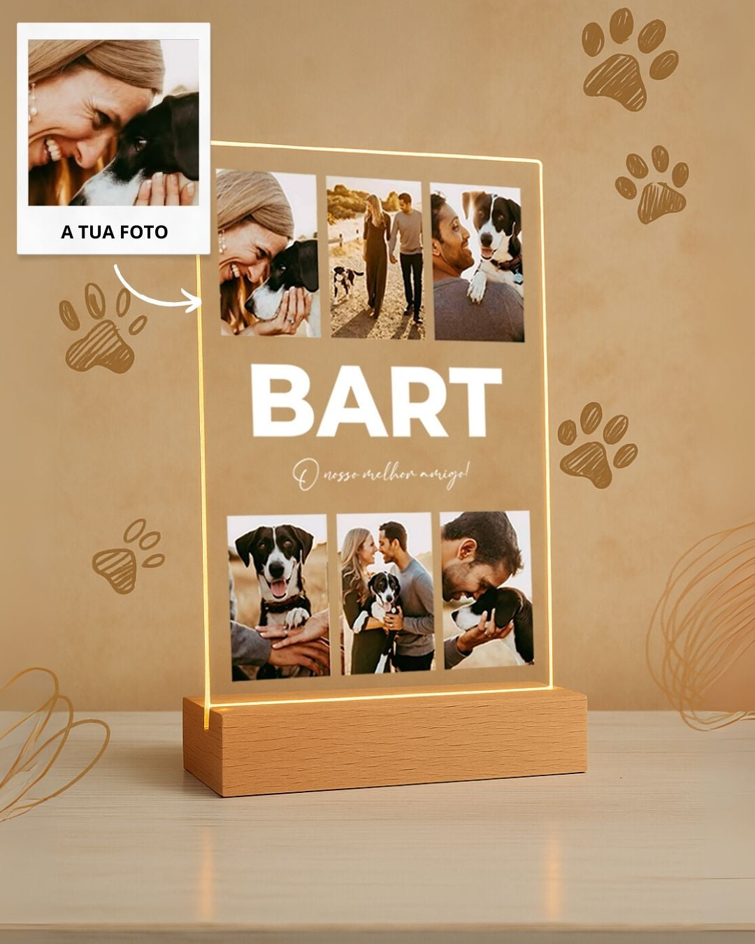 Lámpara Nombre & 6 Fotografías Vertical - Animal