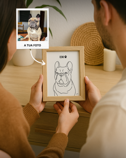 Quadro Retrato Line Art Personalizado (1 Animal)