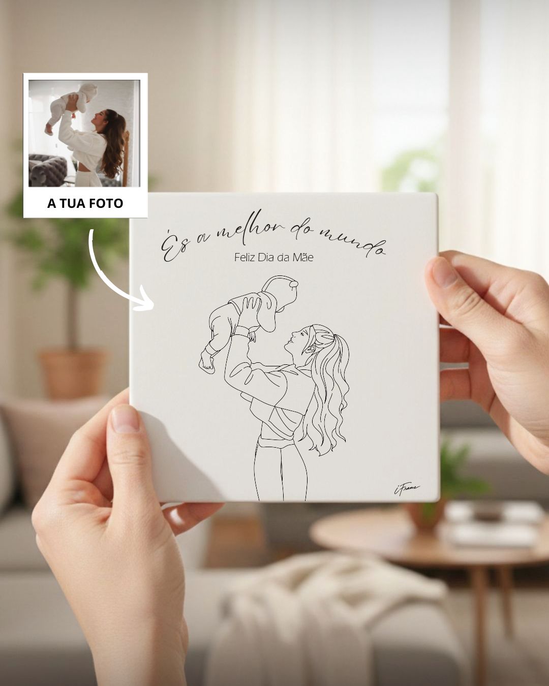 Azulejo Retrato Line Art Personalizado