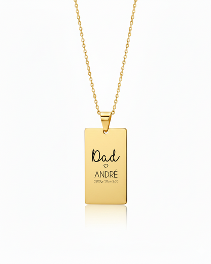 Colar Nascimento Personalizado para Pai/Mãe