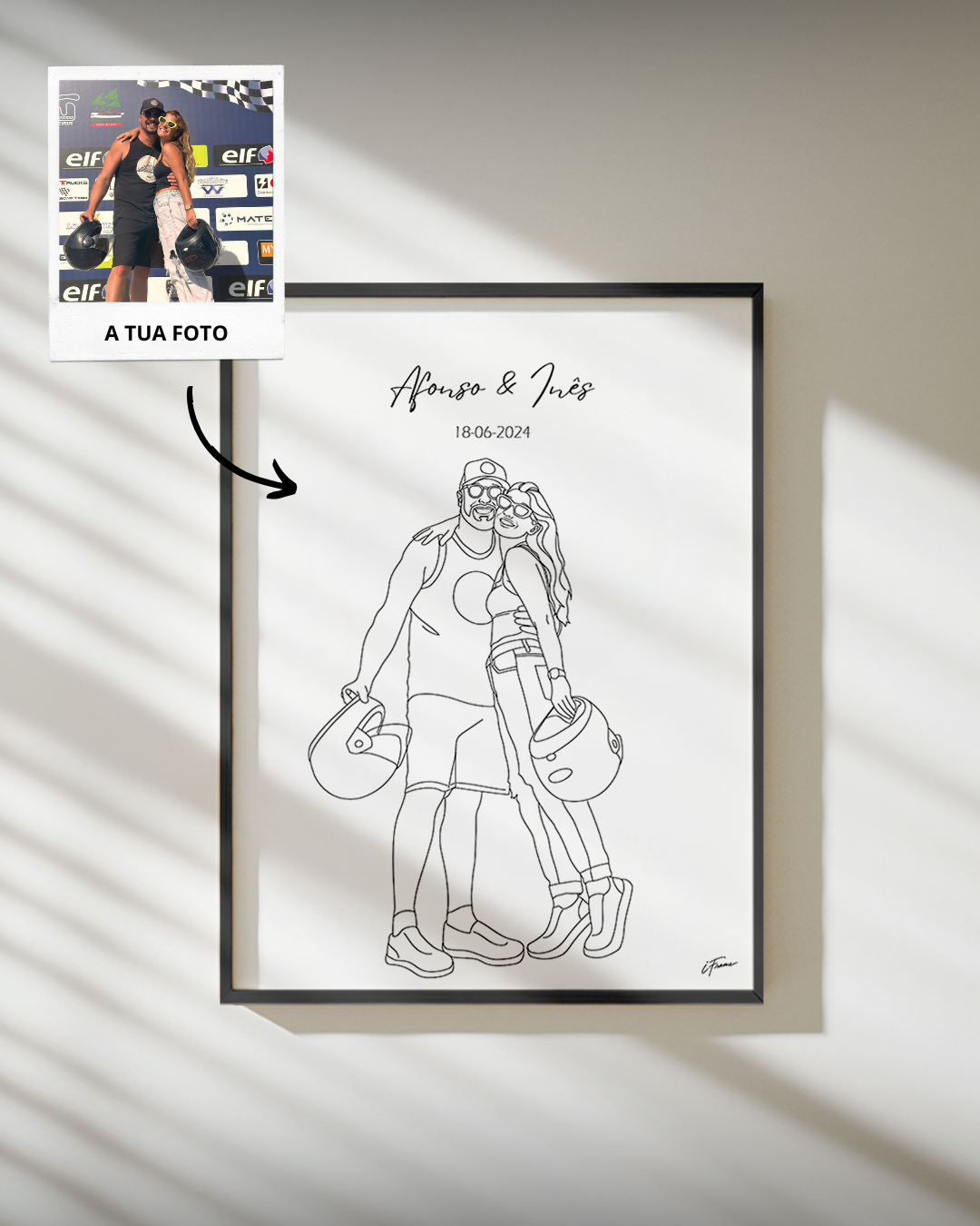 Cuadro Retrato Line Art