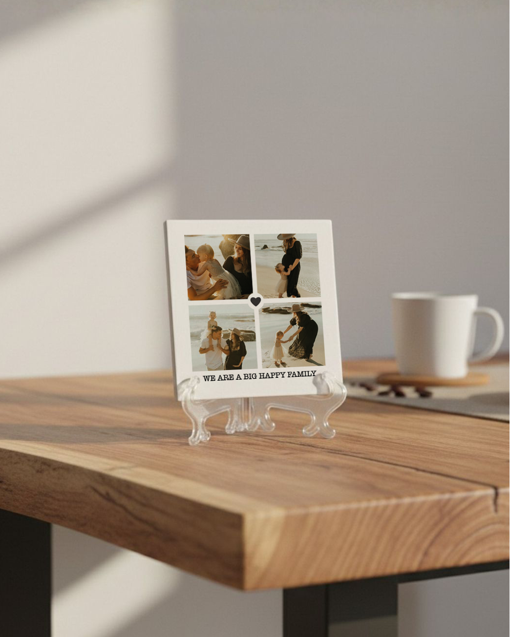 Azulejo c/ 4 Fotos & Dedicatória Personalizado