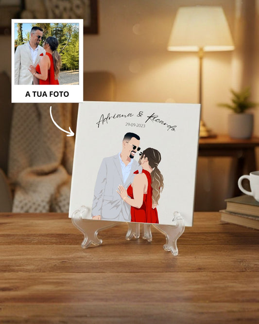 Azulejo Retrato Colorido Personalizado