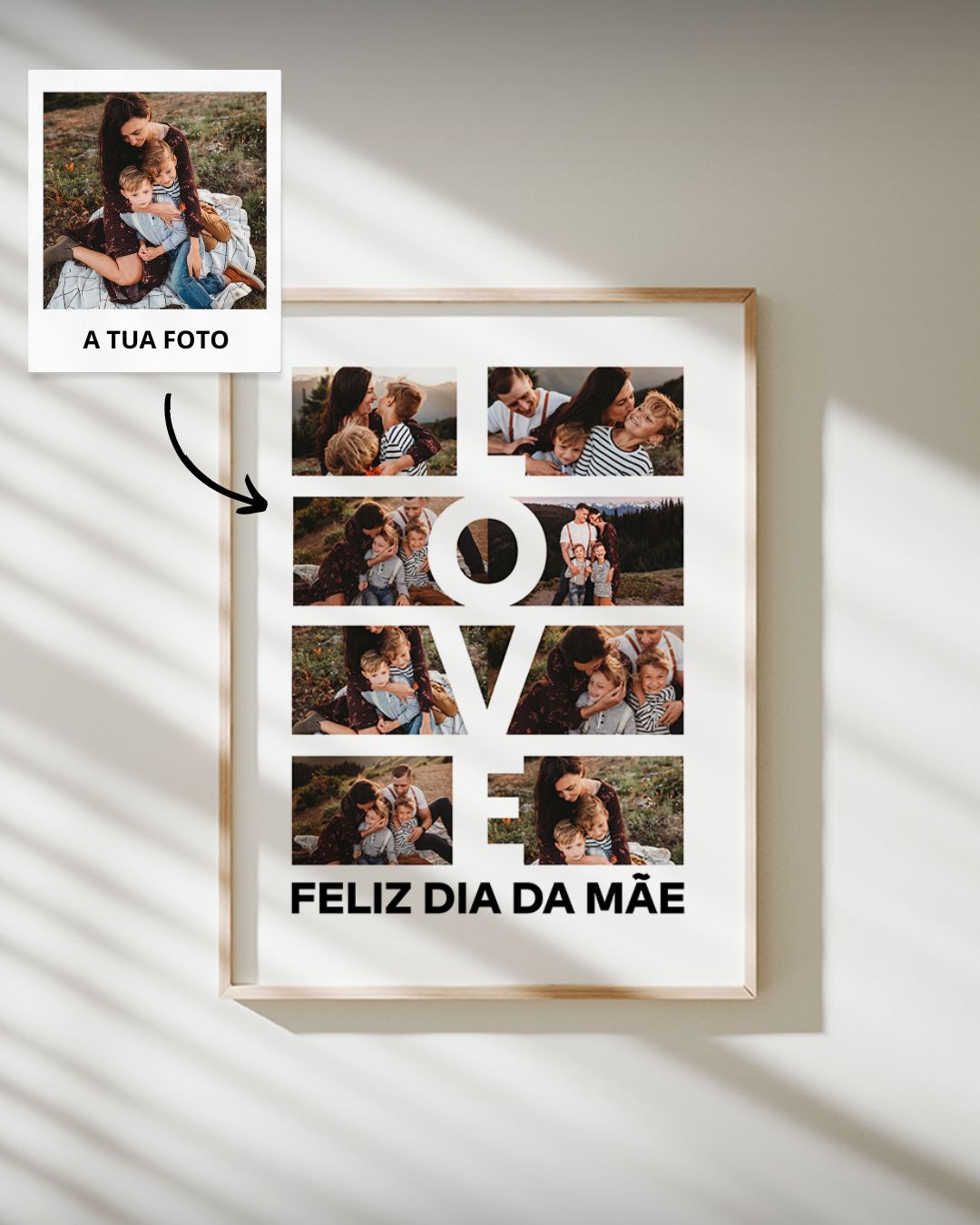 Cuadro LOVE con 8 Fotografías Personalizable