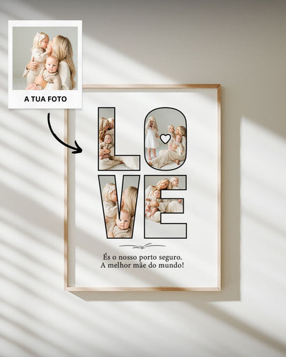 Cuadro LOVE con 4 Fotografías - Vertical