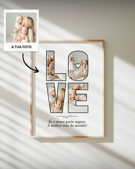 Cuadro LOVE con 4 Fotografías - Vertical