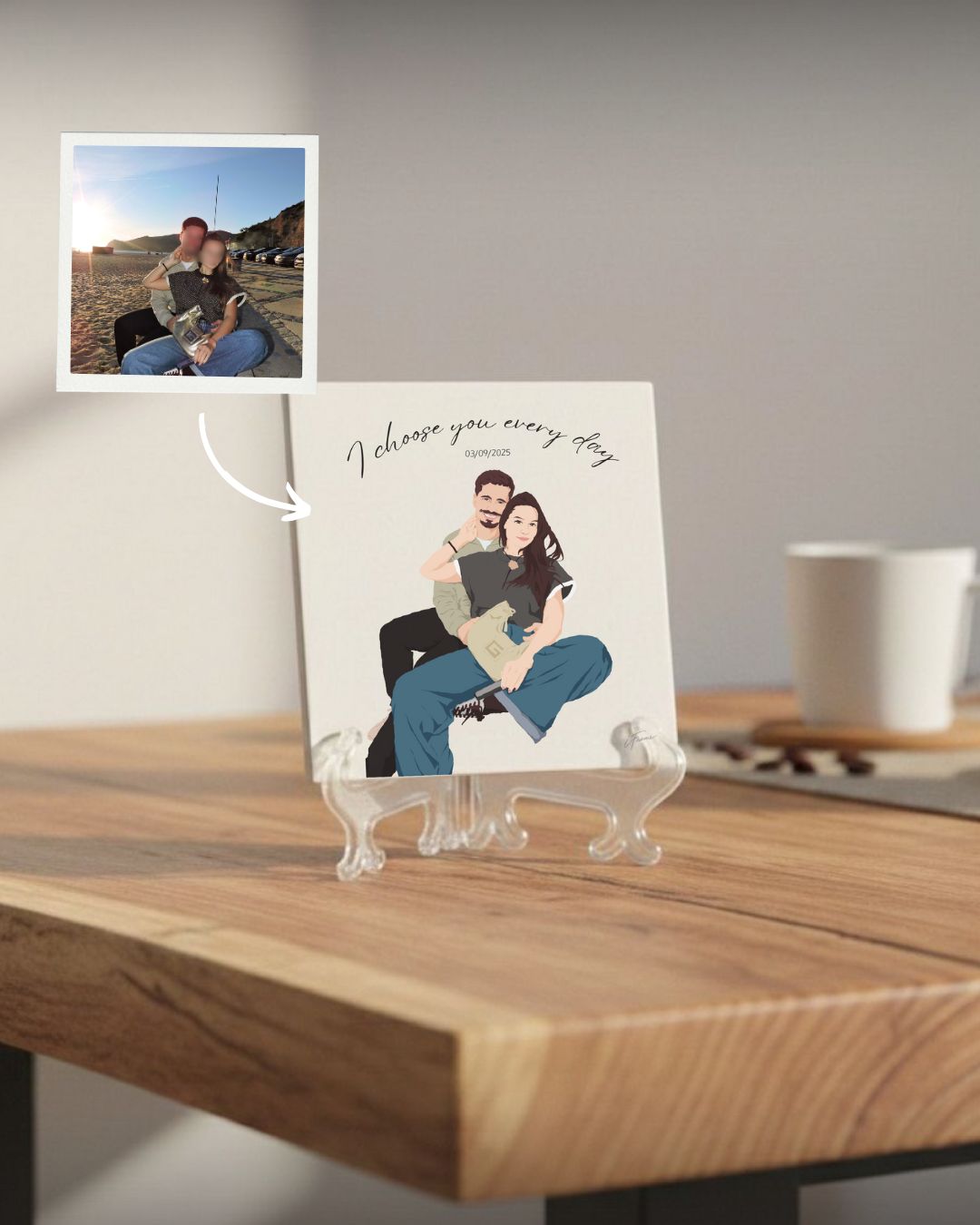 Azulejo Retrato Colorido Personalizado