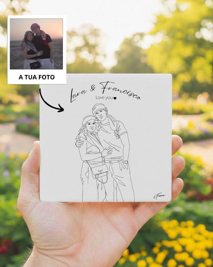 Azulejo Retrato Line Art Personalizado
