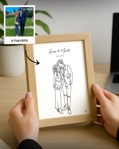 Cuadro Retrato Line Art