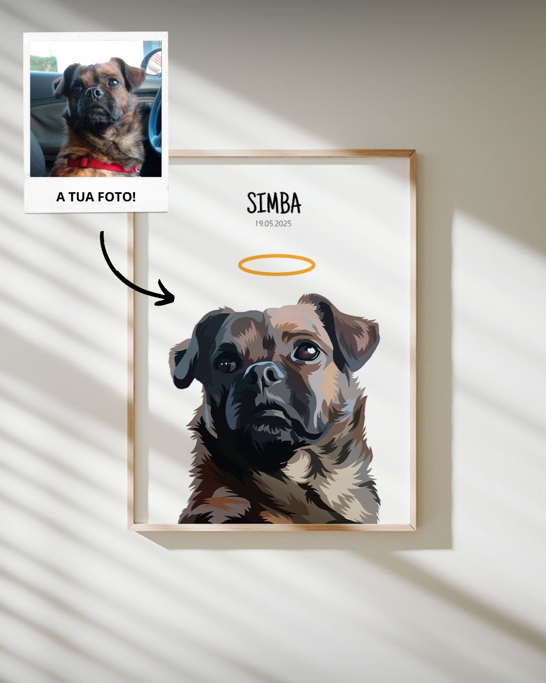 Cuadro Retrato Colorido Animales c/ Halo (1 animal)