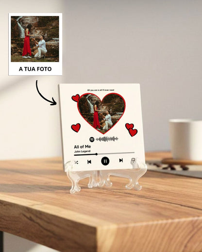 Azulejo Spotify Player c/ Foto Coração