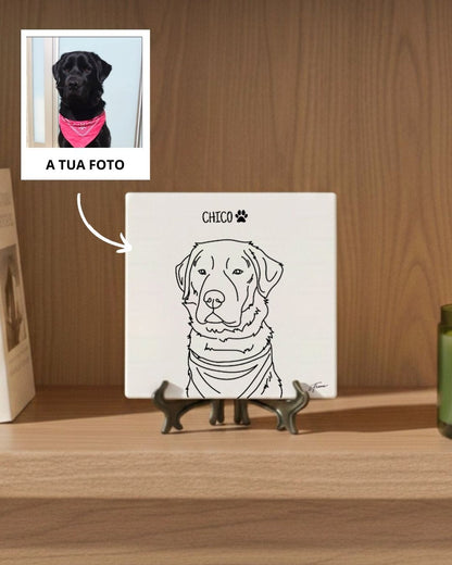 Custom Line Art Portrait Tile