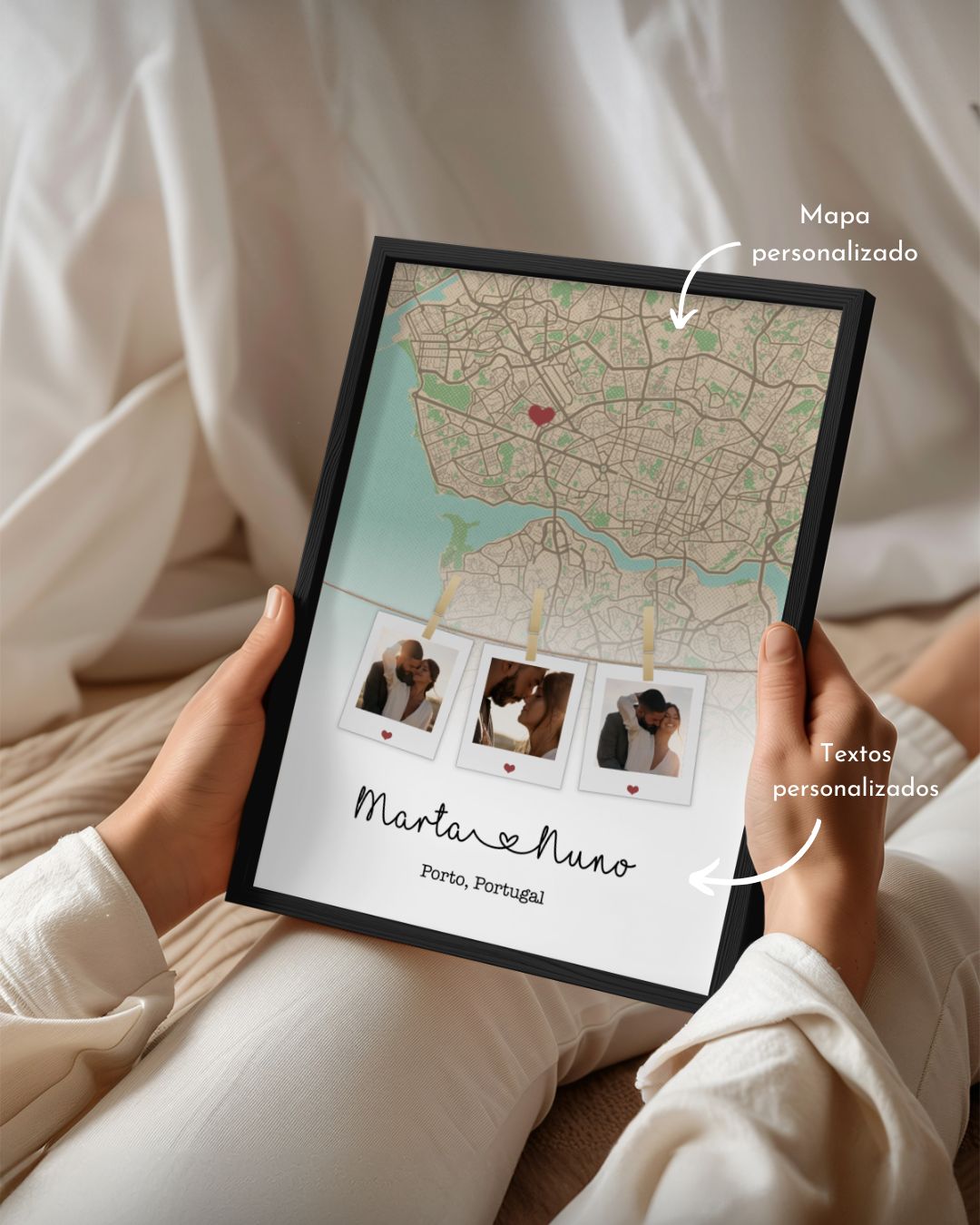 2.17. Cuadro Mapa con 3 Fotografías Polaroid