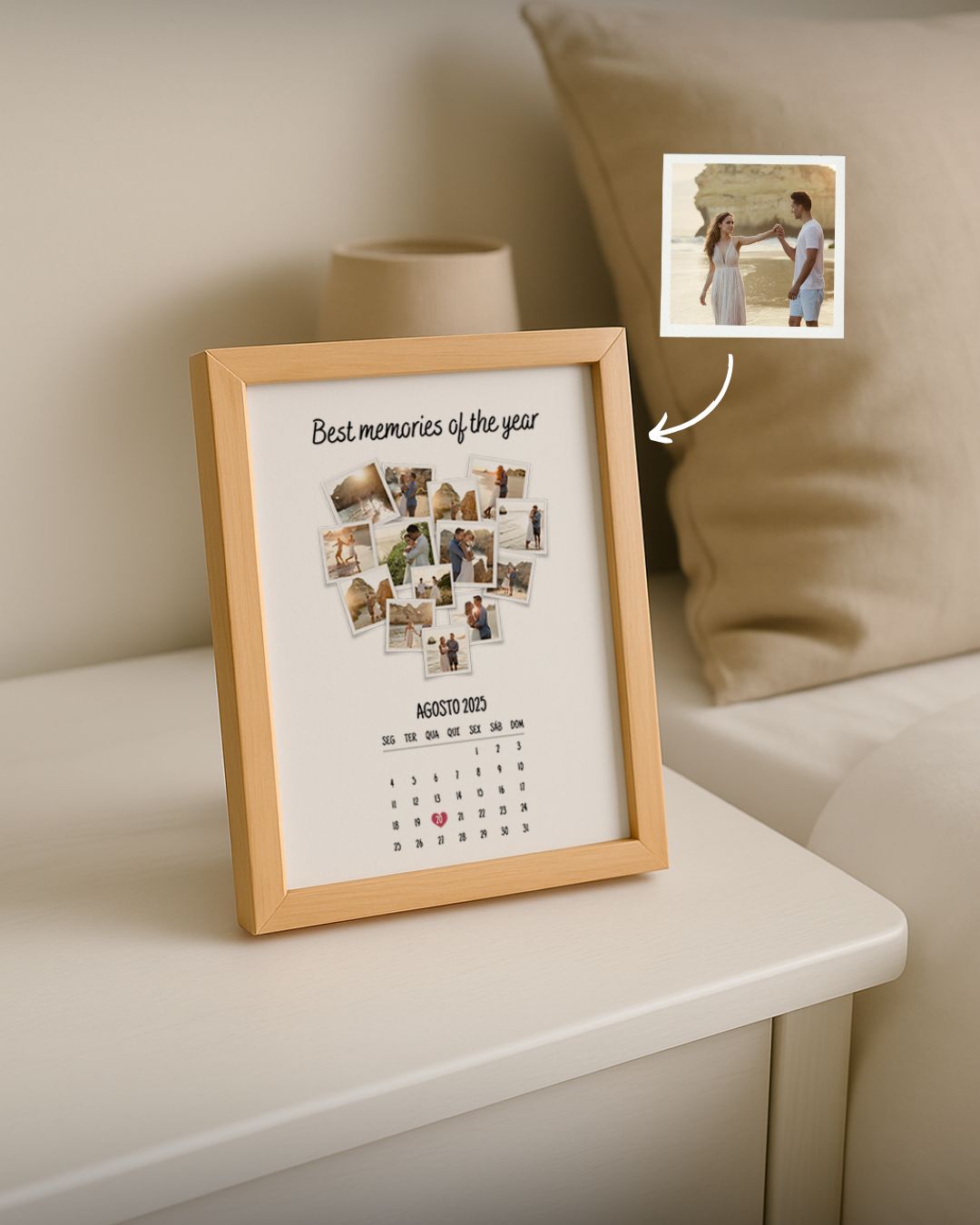 Quadro c/ 14 Fotografias & Calendário Personalizado