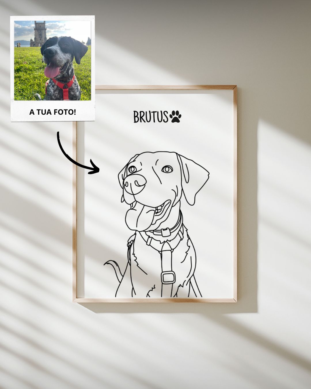 Quadro Retrato Line Art Personalizado (1 Animal)