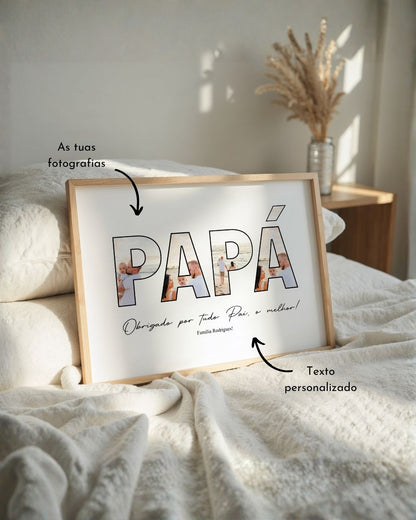 Cuadro "Papá" c/ 4 Fotografías - Día del Padre