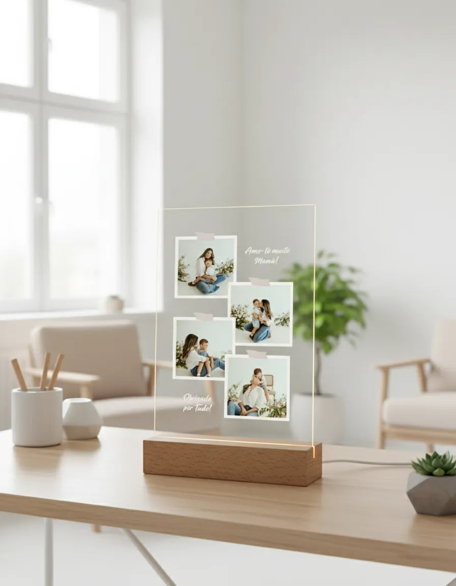 Lámpara 4x Polaroids Personalizable