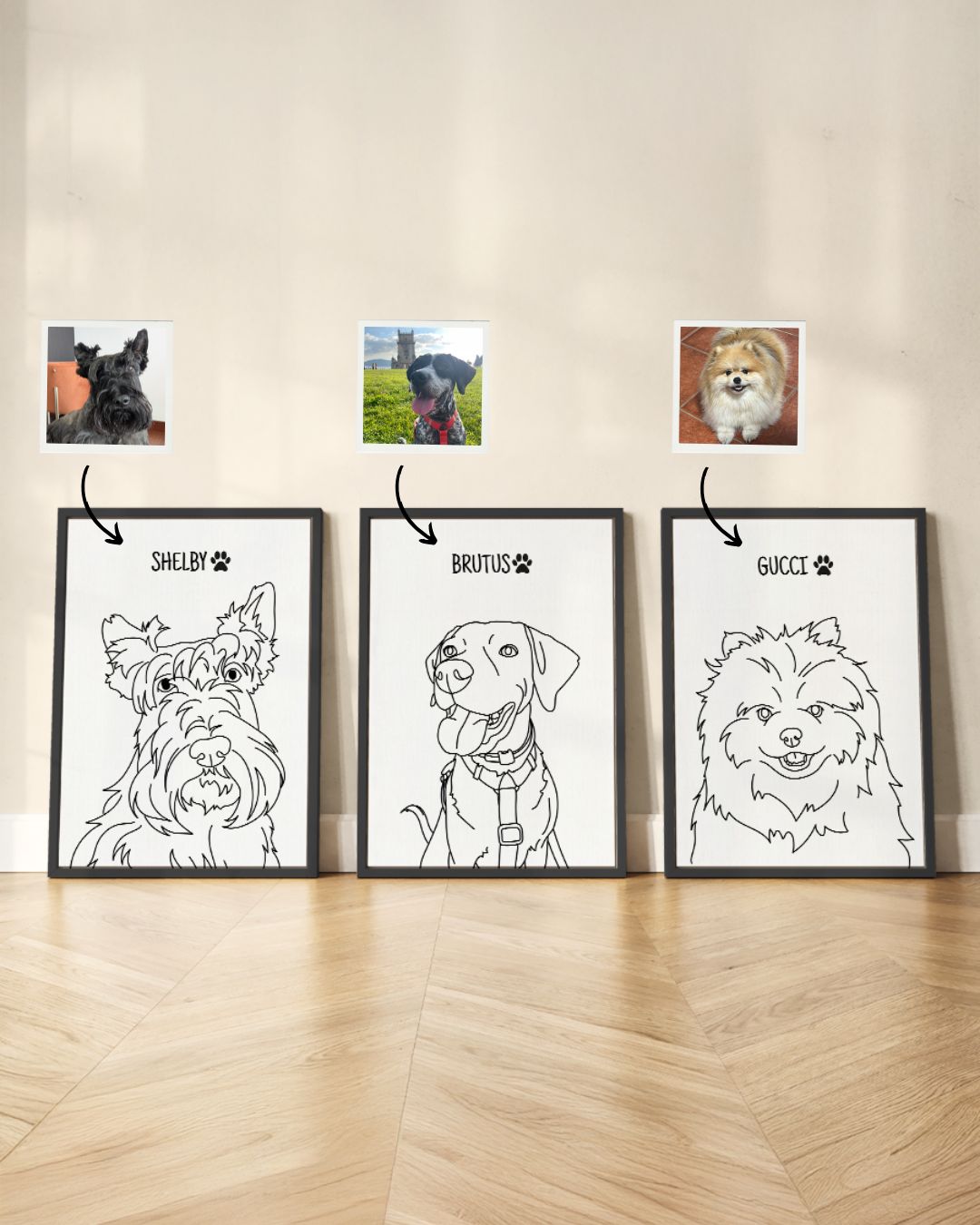 Cuadro Retrato Line Art (1 Animal)