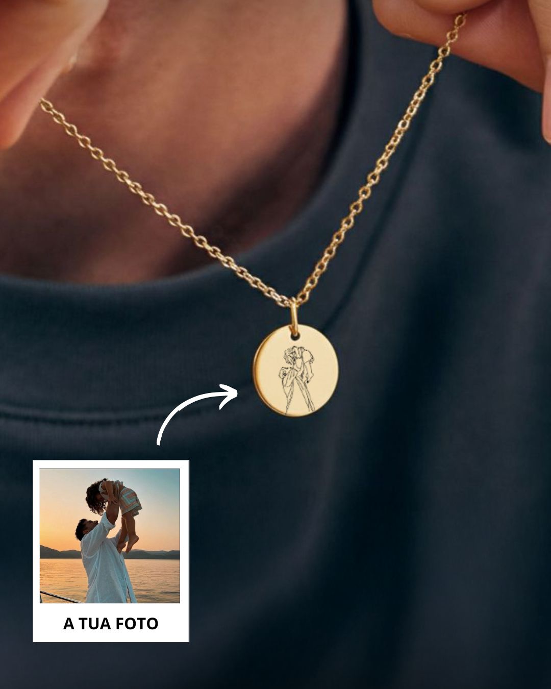 Colar Retrato Line Art Personalizado