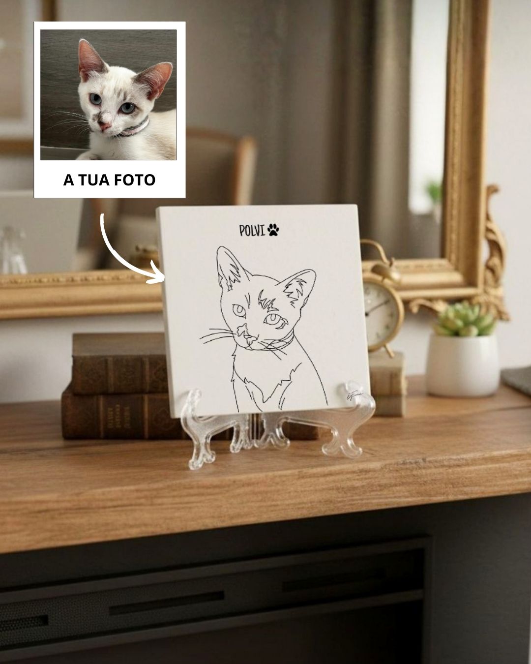 Custom Line Art Portrait Tile