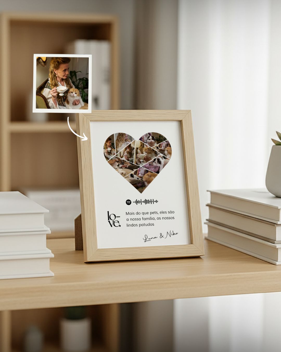 Quadro c/ 9 Fotografias e Dedicatória