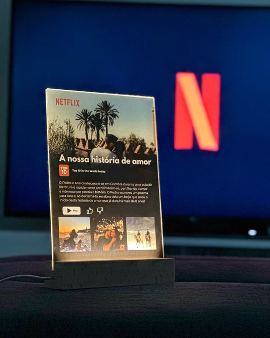 Placa Série Netflix com 4 Fotografias Personalizável