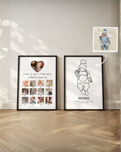 Quadro de Primeiro Ano c/ 12 Fotografias