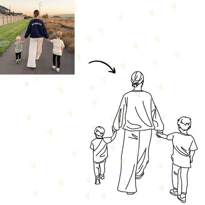 Digital Line Art Portrait