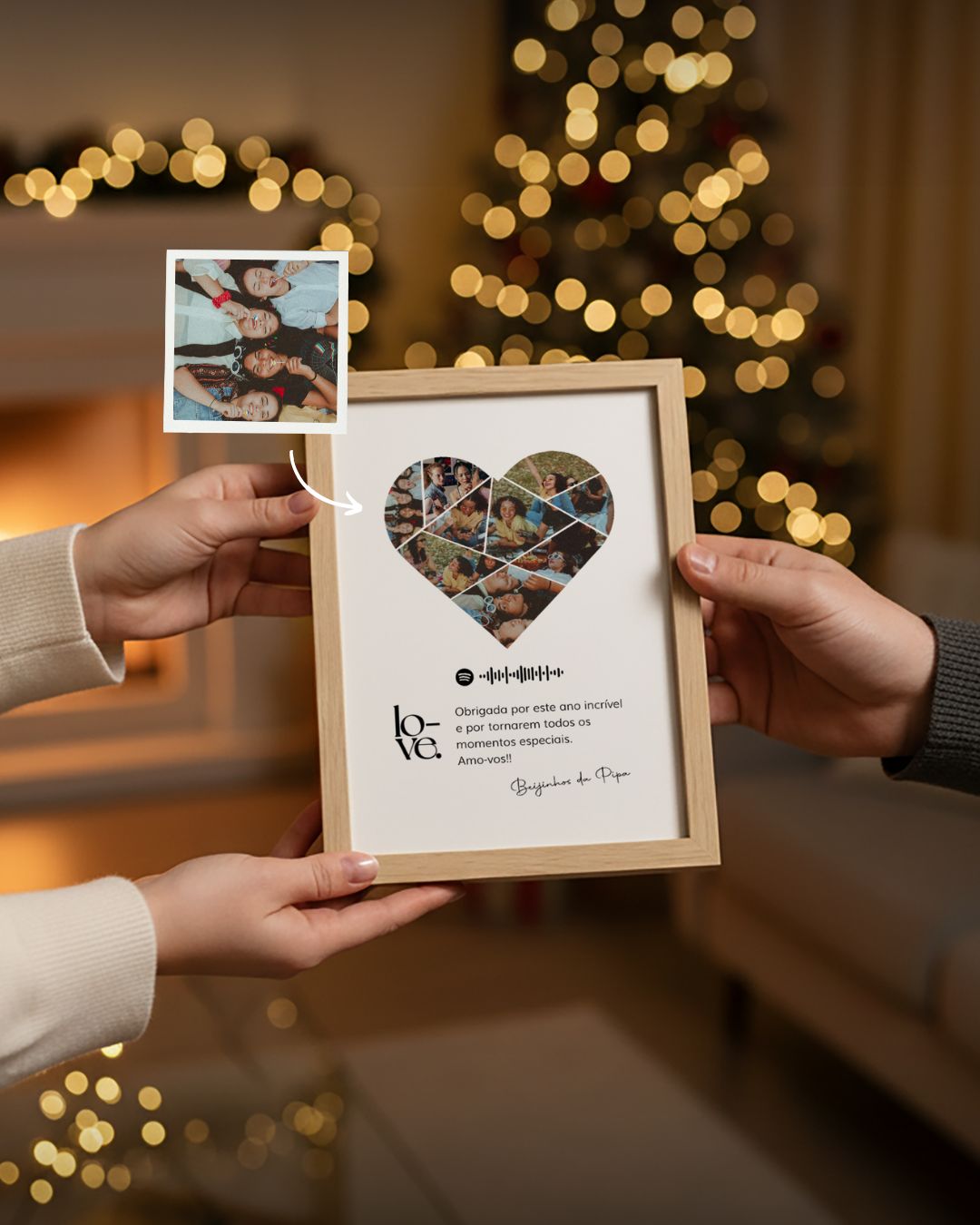 Quadro c/ 9 Fotografias e Dedicatória