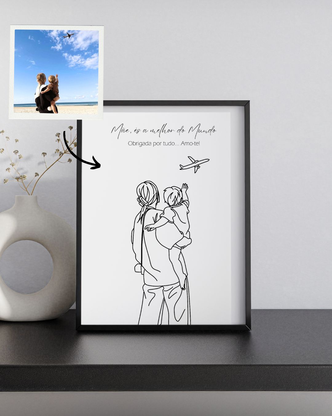 Cuadro Retrato Line Art