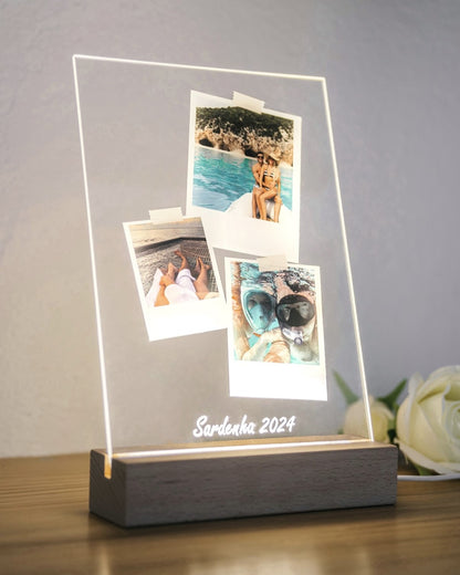 Custom 3x Polaroids Plaque - Vacations 