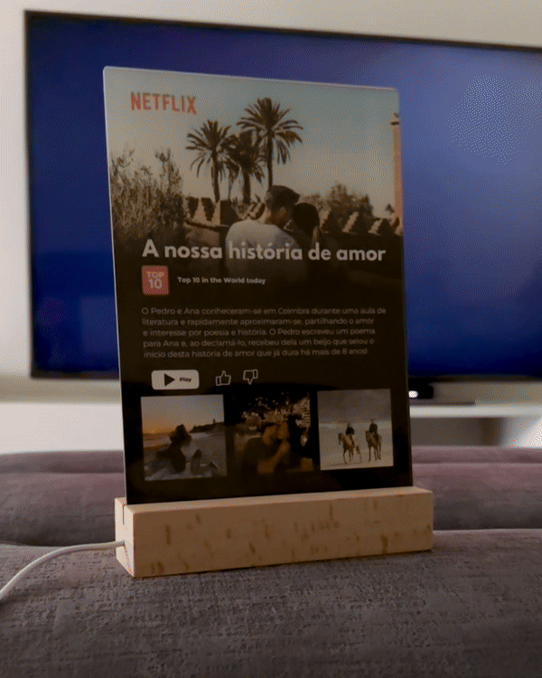 Lámpara Serie Netflix c/ 4 Fotografías Personalizable