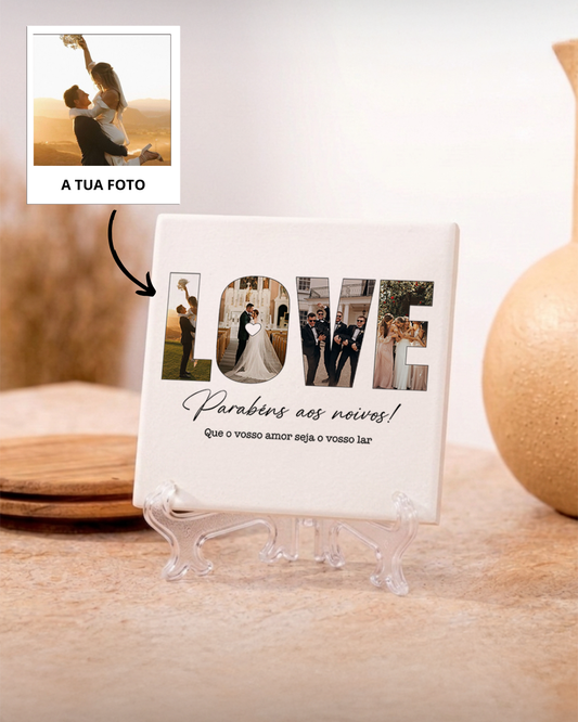 Custom "LOVE" Tile w/ 4 Photos