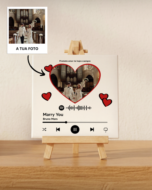 Azulejo Spotify Player c/ Foto Coração