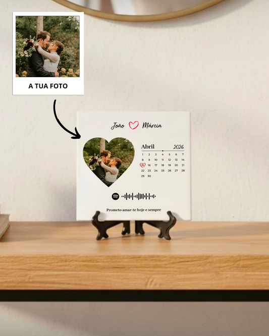 Azulejo c/ Calendário & Código QR Spotify Personalizado