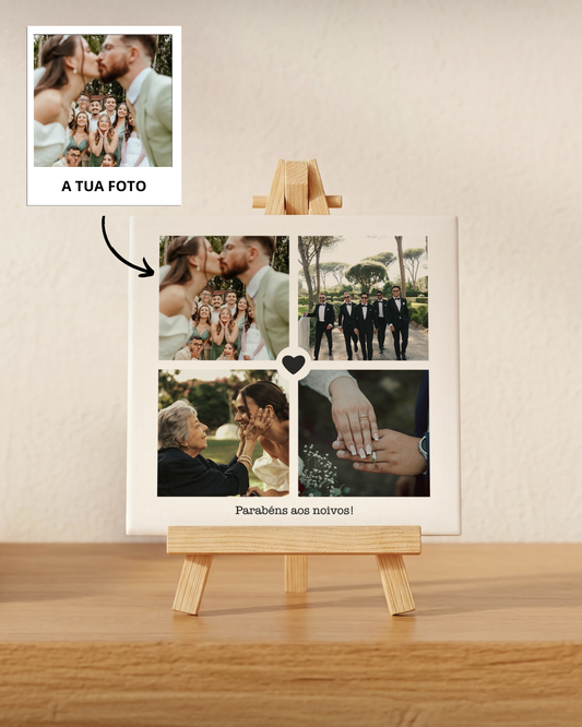 Custom Tile w/ 4 Photos & Texts