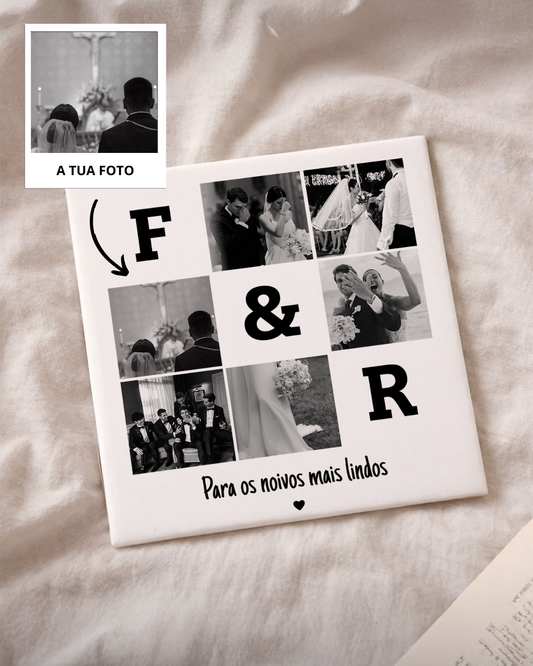 Custom Tile w/ 3 Letters & 6 Photos